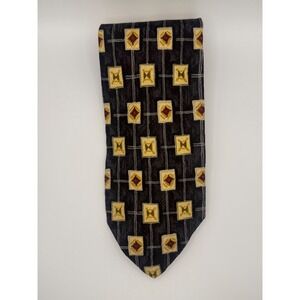 Robert Talbott Studio Silk Necktie Navy Blue Geometric Diamond Silk Tie Mens